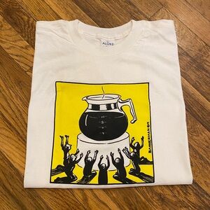 Vintage 90’s Bannerman Coffee Worship Art T Shirt Deadstock Single Stitch Sz 2X